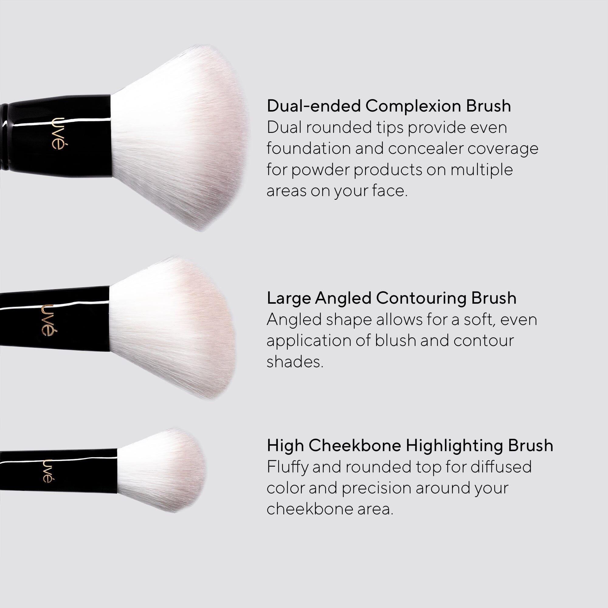 Essentials Makeup Brush Set (5) Makeup Brush UVé Beauty 